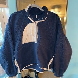 Free People Hit The Slopes Navy and Cream Pullover